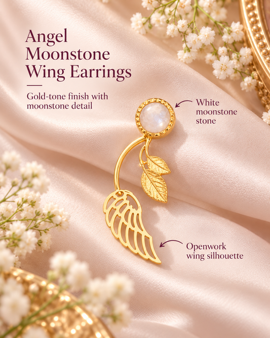 Angel Moonstone Wing Earrings