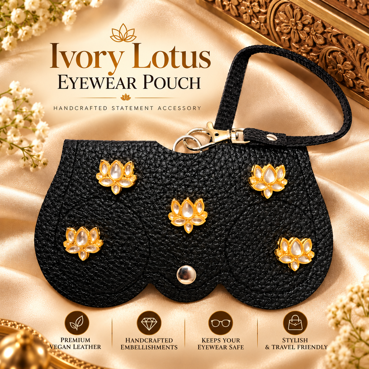 Ivory Lotus Eyewear Pouch