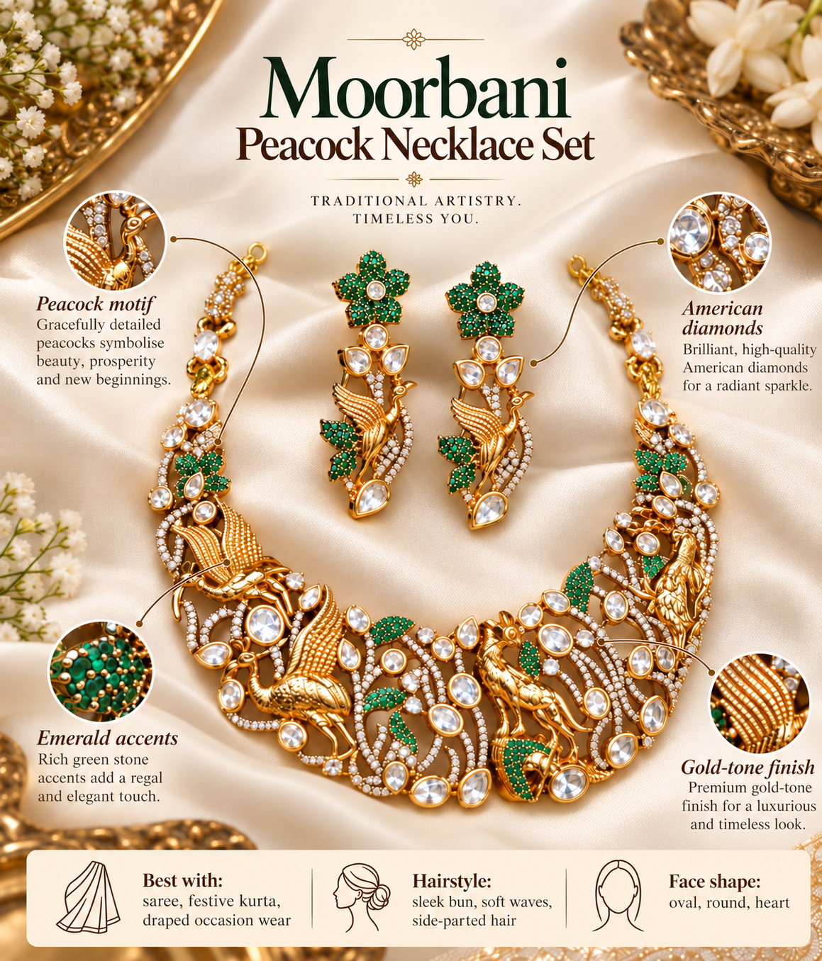 Morbani Peacock Necklace Set