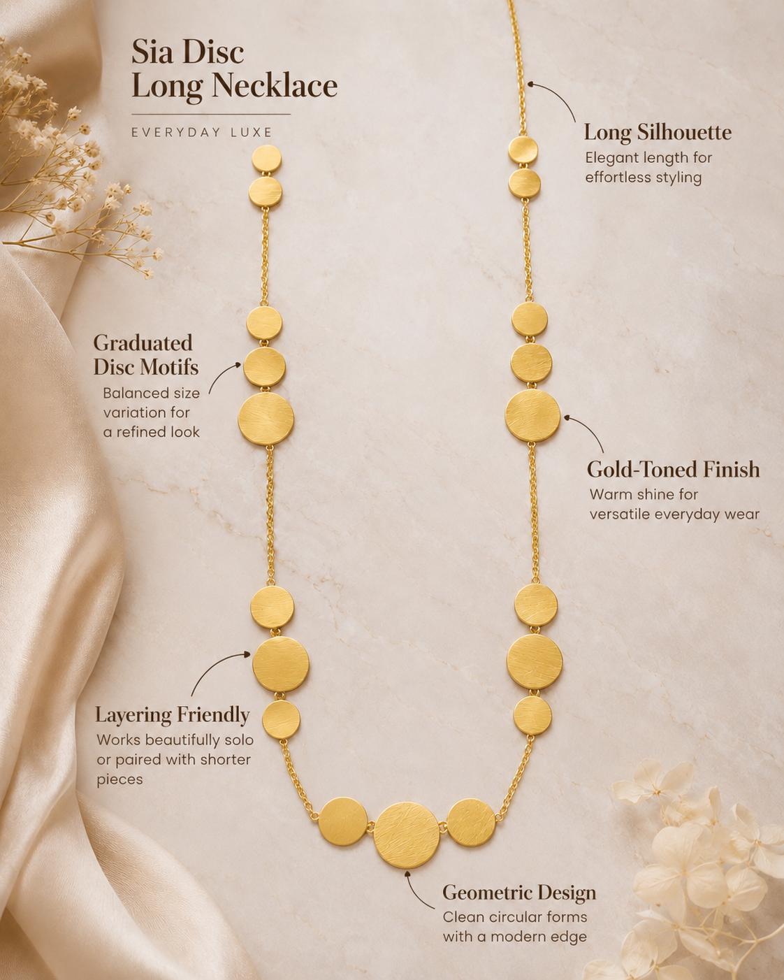 Sia Disc Long Necklace