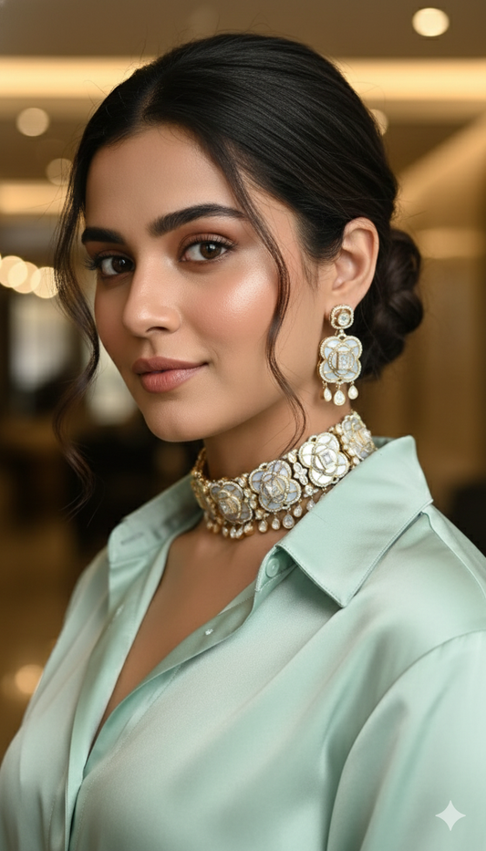 Victorian Queen Mother Of Pearl Choker