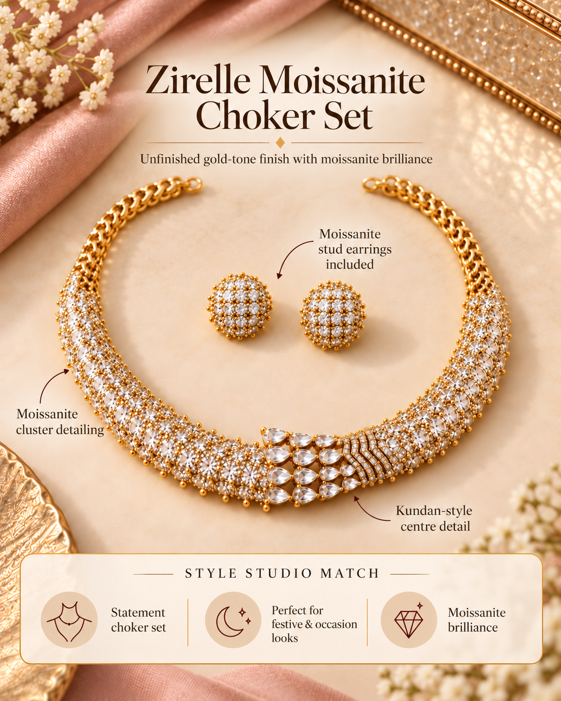 Zirelle Moissanite Choker Set