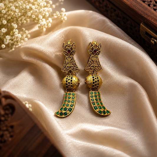Emerald Crest Statement Earrings