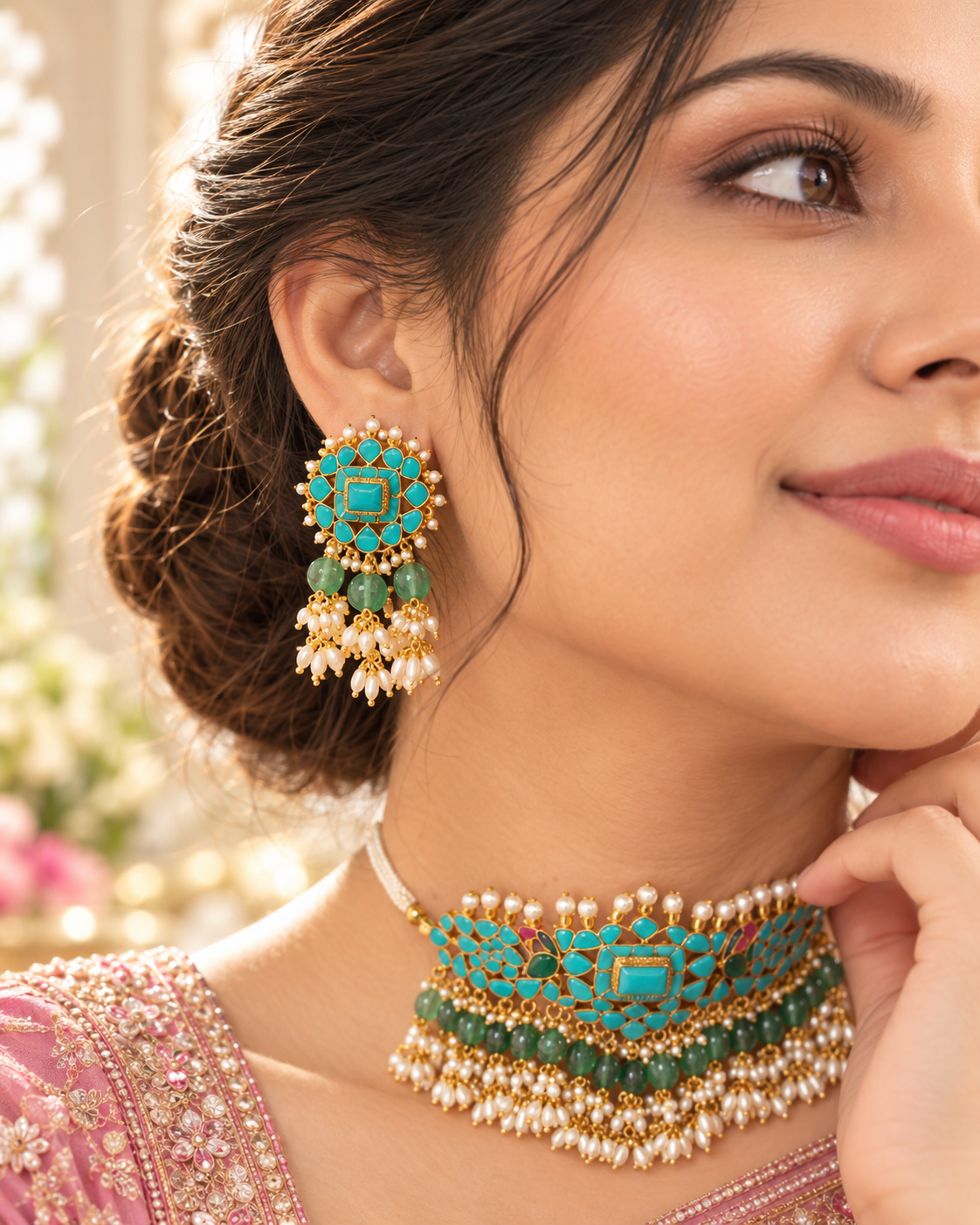 Azyelle Turquoise Choker Set