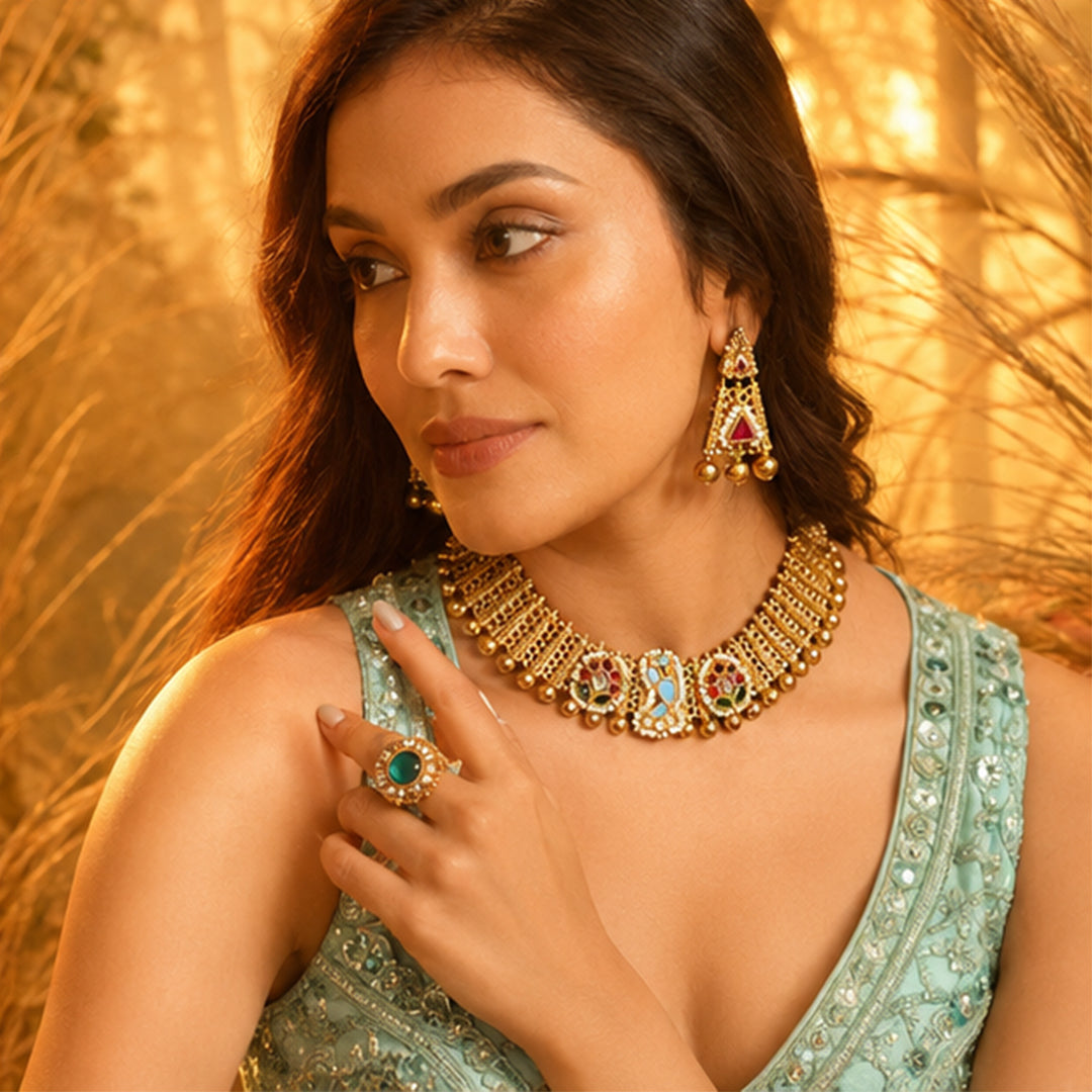 Turquoise Songbird Choker Set