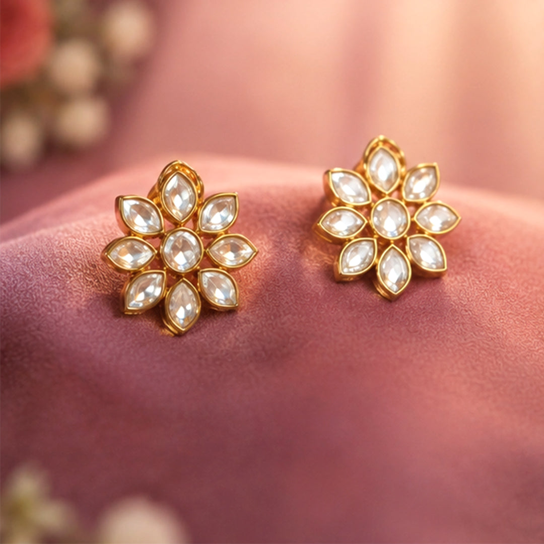 Polki Petals Double Layered Necklace Set