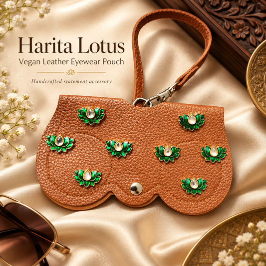 Harita Lotus Vegan Leather Eyewear Pouch