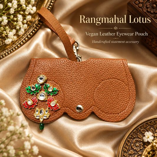 Rangmahal Lotus Vegan Leather Eyewear Pouch