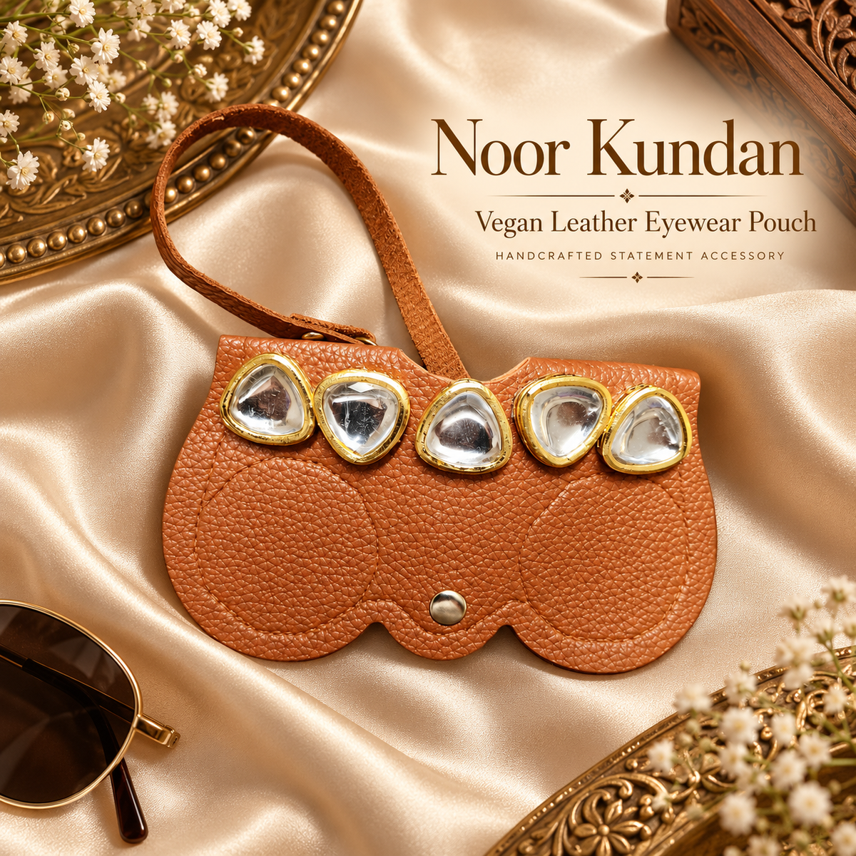 Noor Kundan Vegan Leather Eyewear Pouch