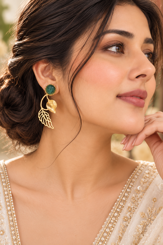 Angel Emerald Wing Earrings