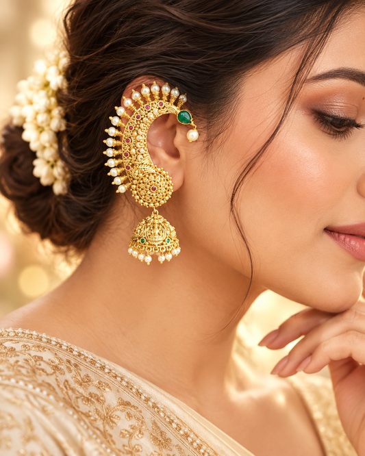 Taarika Pearl Jhumka Ear Cuff