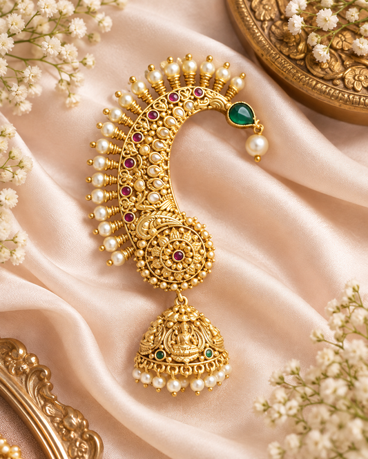 Taarika Pearl Jhumka Ear Cuff