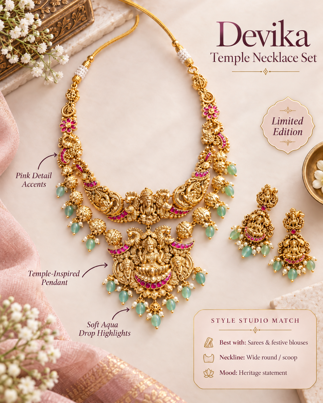 Devika Temple Necklace Set