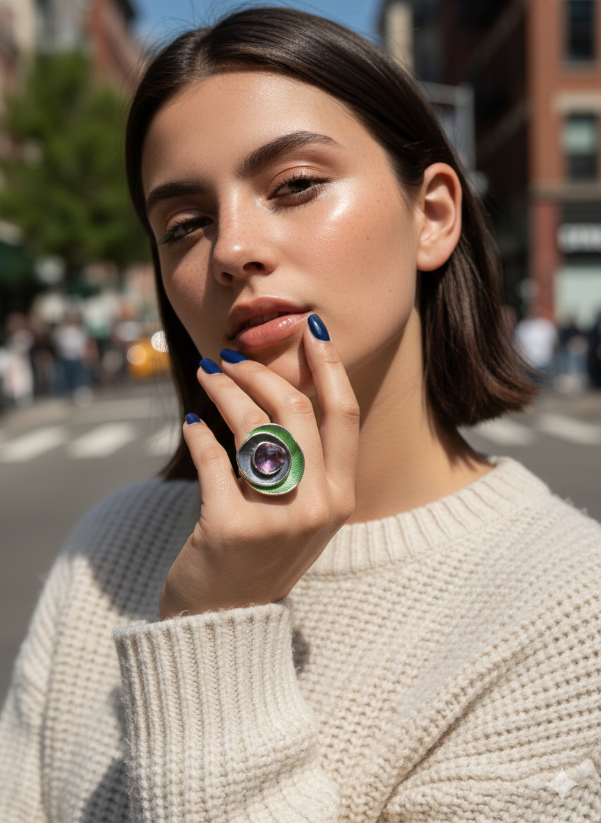 Cosmic Bloom Ring