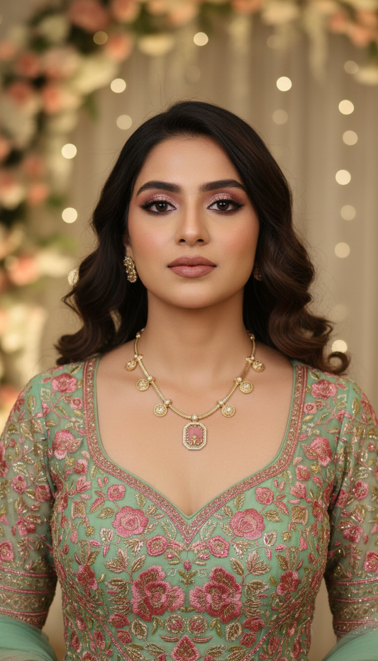 Devanshi Pink Gem Stone Set