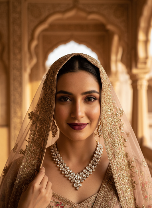 V shaped Amrita Kundan Statement Collar