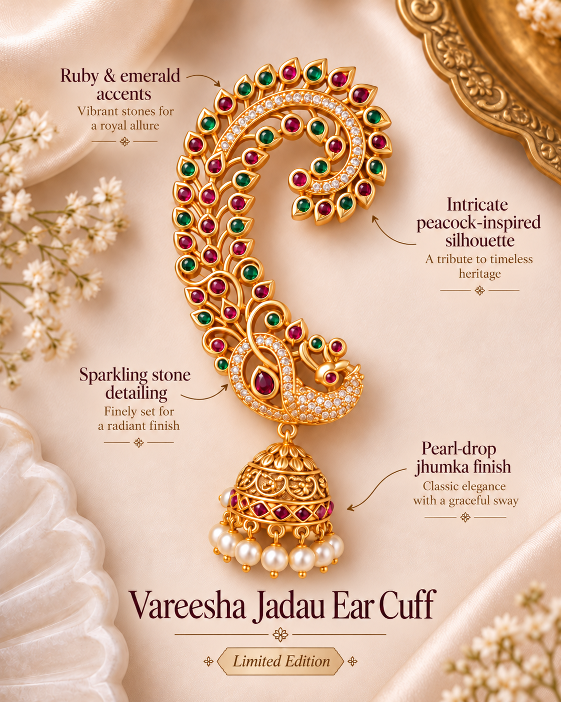 Vareesha Jadau Ear Cuff